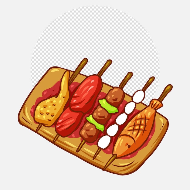 Cartoon ganze große Platte mit Grills