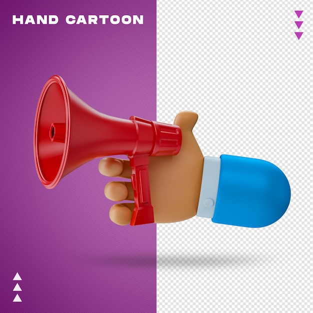 Cartoon-Hand in 3D-Rendering