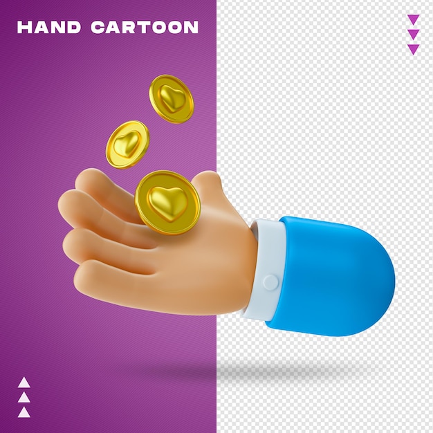 Cartoon-Hand in 3D-Rendering