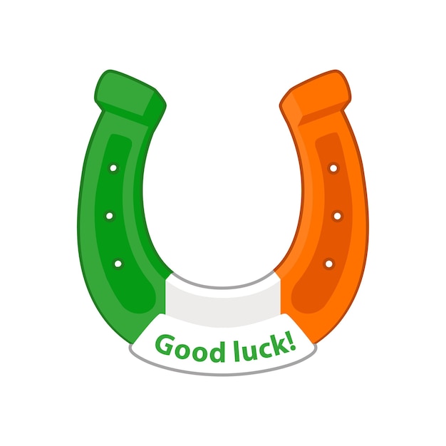 Cartoon Irish Horseshoe Good Luck Cartoon sticker con contorno Decorazione per biglietti di auguri manifesti patch stampe per vestiti emblemi per il giorno di San Patrizio