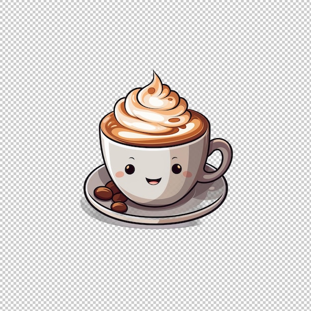 PSD cartoon-logo mocha isoliert hintergrund isoliert