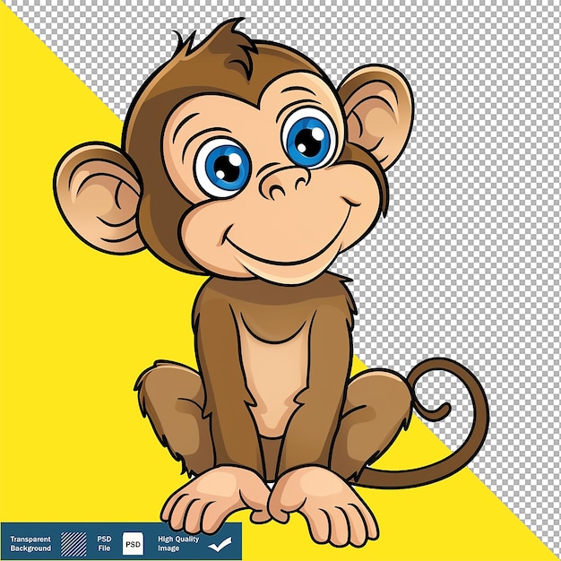 Cartoon monkey clipart stylized spielhafte illustration durchsichtiger hintergrund png psd