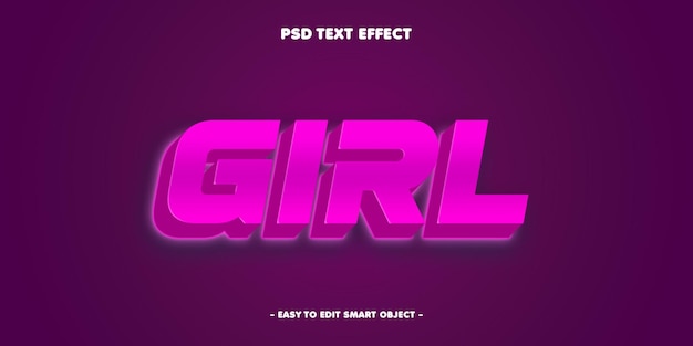 Cartoon Pink Girl 3D-Text-Effekt