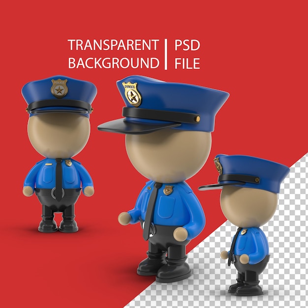 PSD cartoon-polizist-figur png