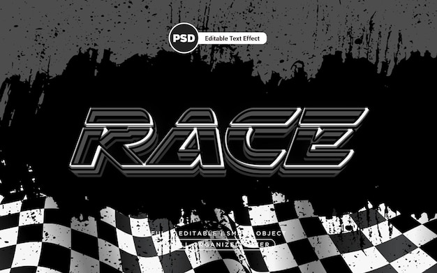 Cartoon race editable text effect