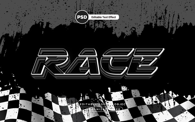 PSD cartoon race editable text effect