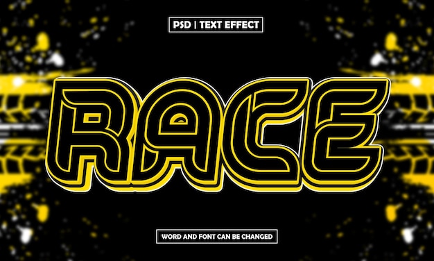 Cartoon race editable text effect