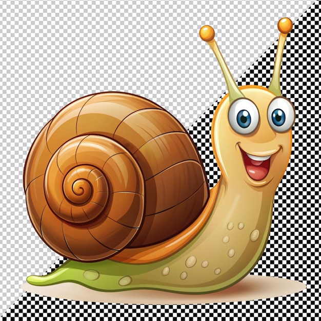 PSD cartoon snail on transparent background