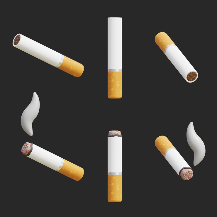 PSD cartoon style 3d cigarette butt graphic