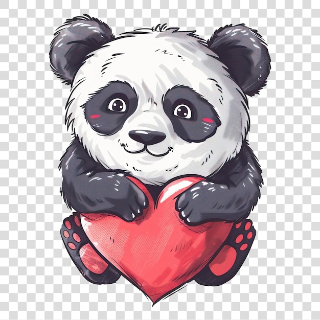 PSD cartoon style panda isolated on transparent background png