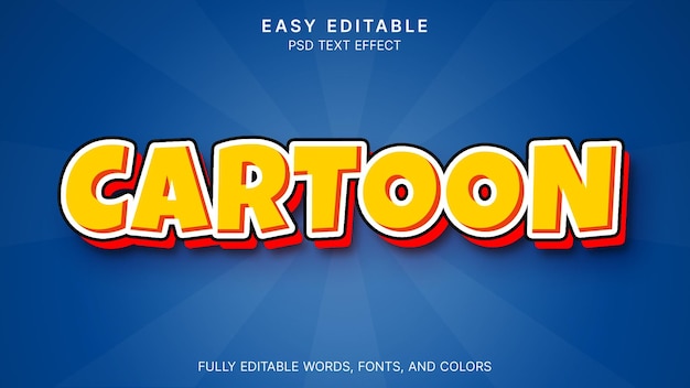 Cartoon-Toon-Comic 3D-Editierbare Text-Stil-Effekt