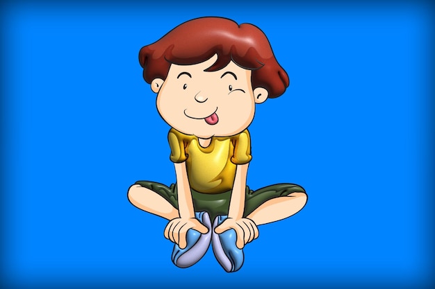 Cartoon- und Elementobjekte mit modernem Charakter 3d Render PSD