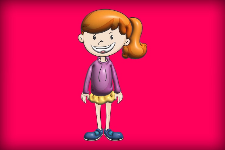 PSD cartoon- und elementobjekte mit modernem charakter 3d render psd