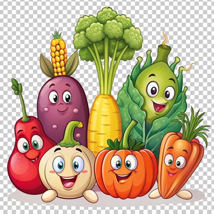 PSD cartoon vegetables