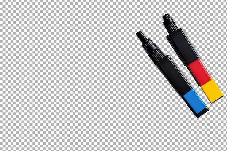 PSD cartuchos de tinta fiables para impresiones nítidas y claras aisladas sobre un fondo transparente
