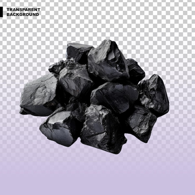 PSD carvão preto em fundo transparente