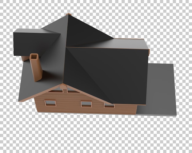 Casa aislada sobre fondo transparente Ilustración de renderizado 3d