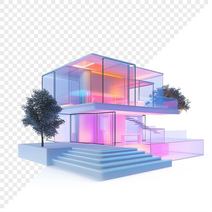 PSD una casa con un árbol en la parte delantera y la palabra cita en la parte inferior cita