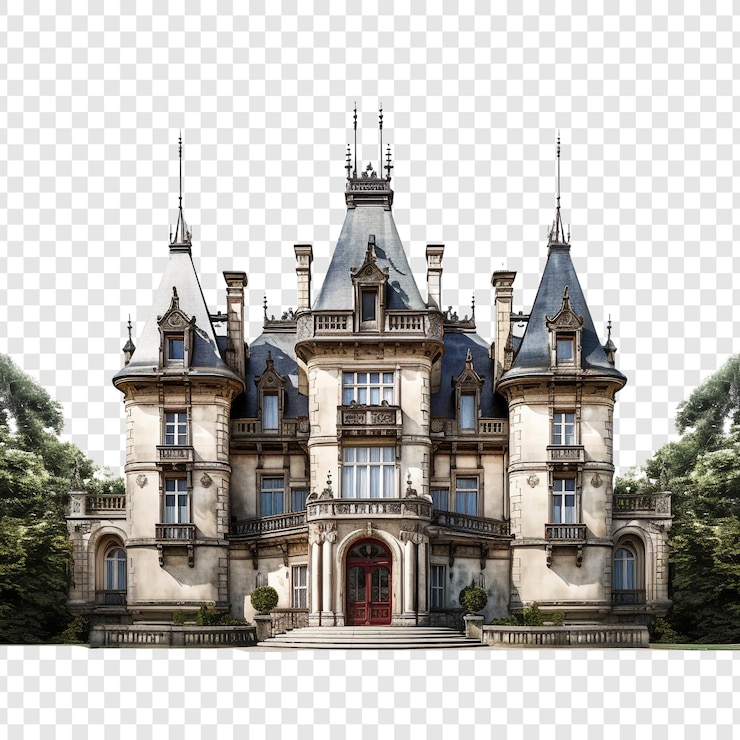 PSD casa castillo aislada sobre fondo transparente