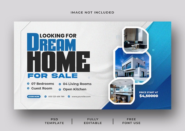 Casa da sogno in vendita Social Media Web Banner Template Design