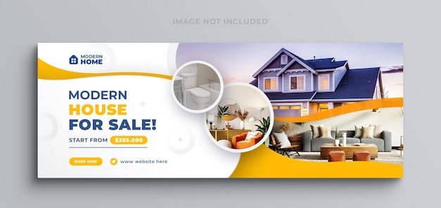 Casa de sonho à venda imóvel web banner facebook timeline modelo de capa