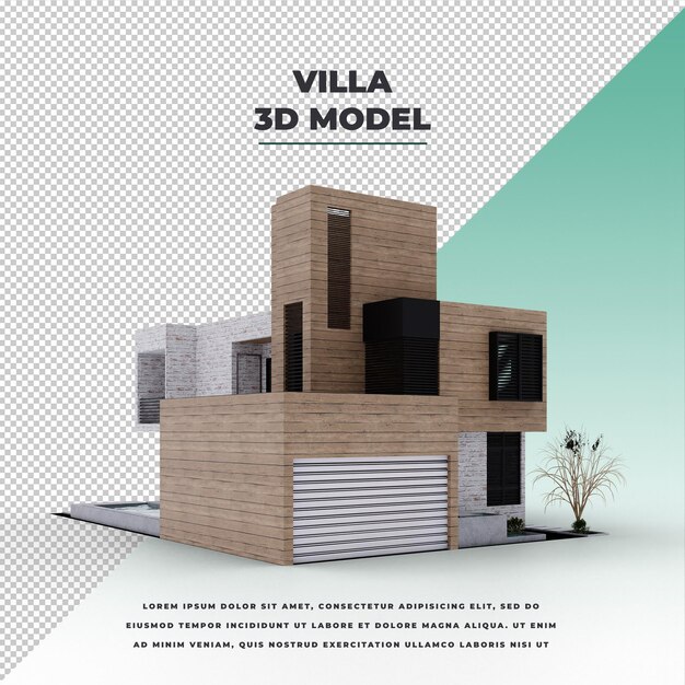 PSD casa de villa de design de arquitetura moderna