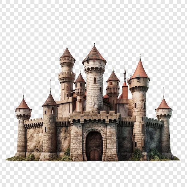 Casa do castelo isolada em fundo transparente