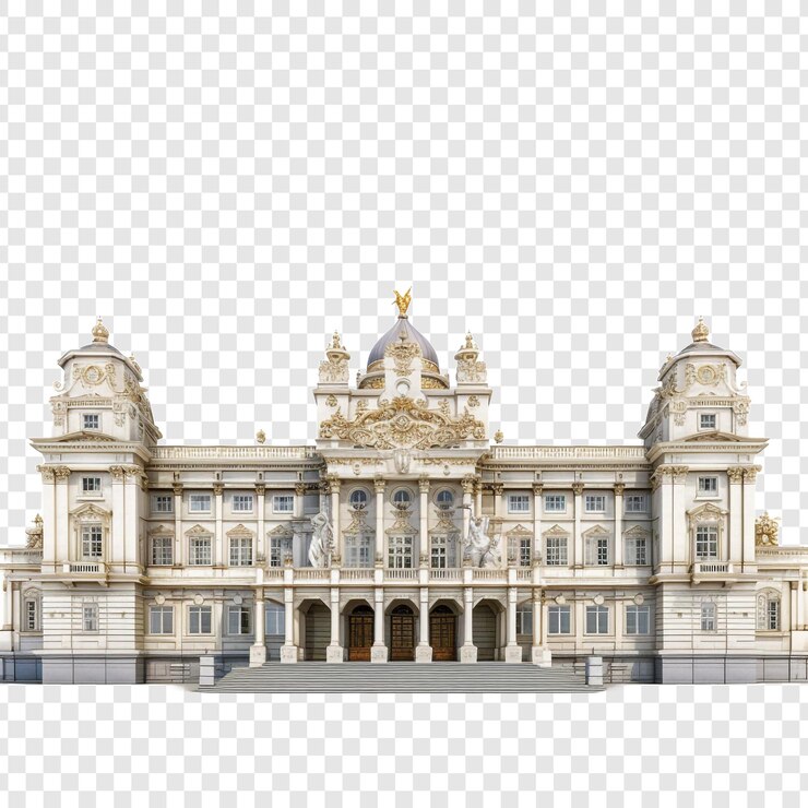 PSD casa do palácio isolada em fundo transparente