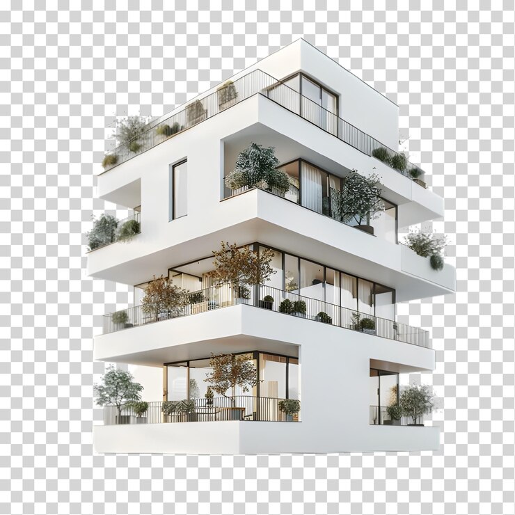 Casa de estilo de lujo moderno aislada sobre un fondo transparente