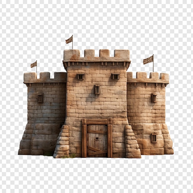 Casa forte isolada em fundo transparente