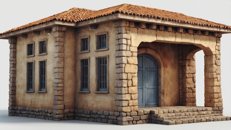 PSD casa fuerte con fondo transparente