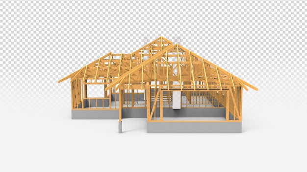casa in costruzione con sfondo trasparente