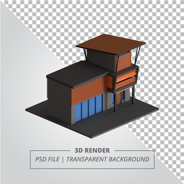 PSD casa industrial 3d render imágenes aislada