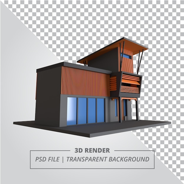 PSD casa industrial 3d render imágenes aislada