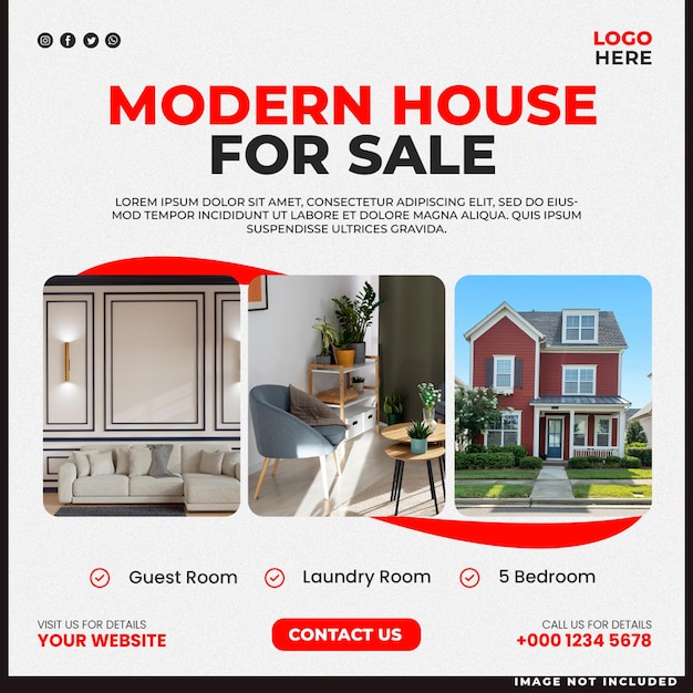 La casa inmobiliaria publicó un anuncio en las redes sociales.