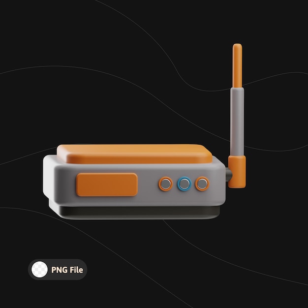 casa inteligente Ilustración del enrutador 3d