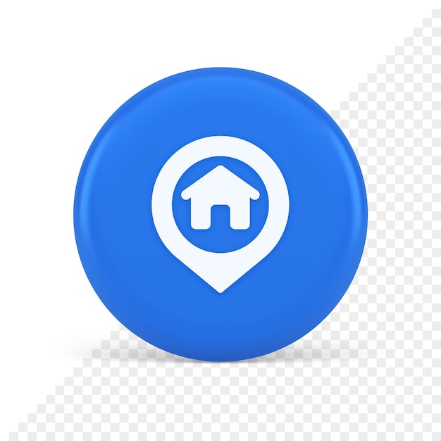 Casa mapa pin ubicación botón panel de navegación aplicación web GPS red puntero 3d icono realista