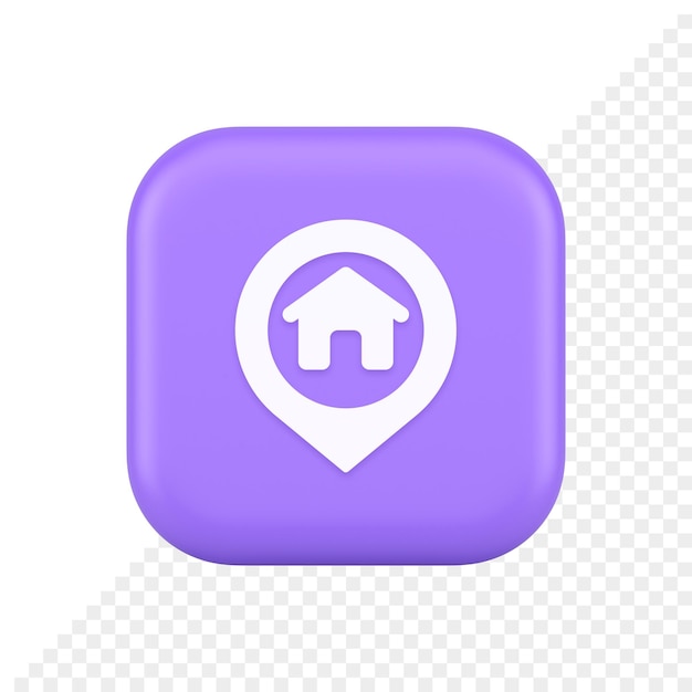 Casa mapa pin ubicación botón panel de navegación aplicación web GPS red puntero 3d icono realista