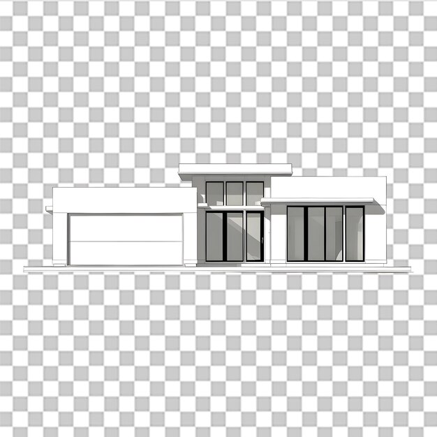 Casa moderna aislada en un fondo transparente ideal para proyectos arquitectónicos y de diseño
