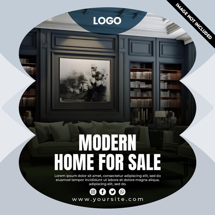 Casa moderna para la venta Diseño de anuncios de Instagram y redes sociales