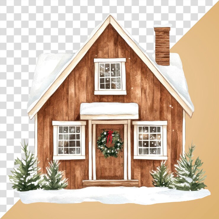 PSD casa de navidad de png ilustración de navidad invierno