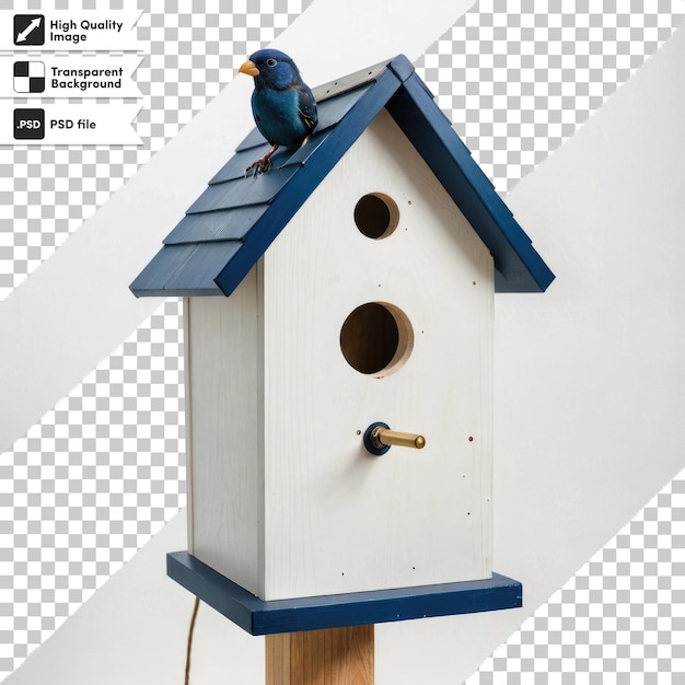 Casa de pájaros psd en fondo transparente con capa de máscara editable