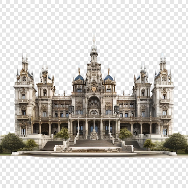 PSD casa del palacio aislada sobre un fondo transparente