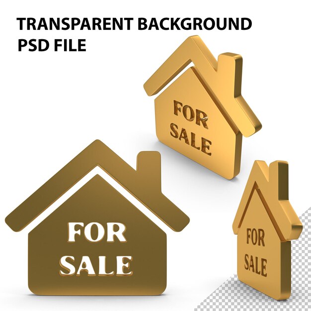 PSD casa para la venta icon gold png