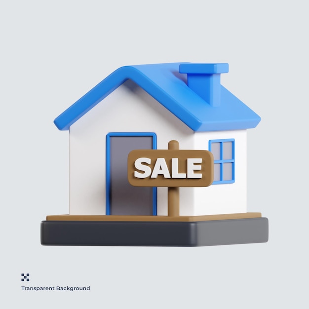 Casa en venta icono 3d ilustración