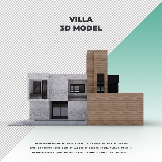 PSD casa de villa de diseño de arquitectura moderna