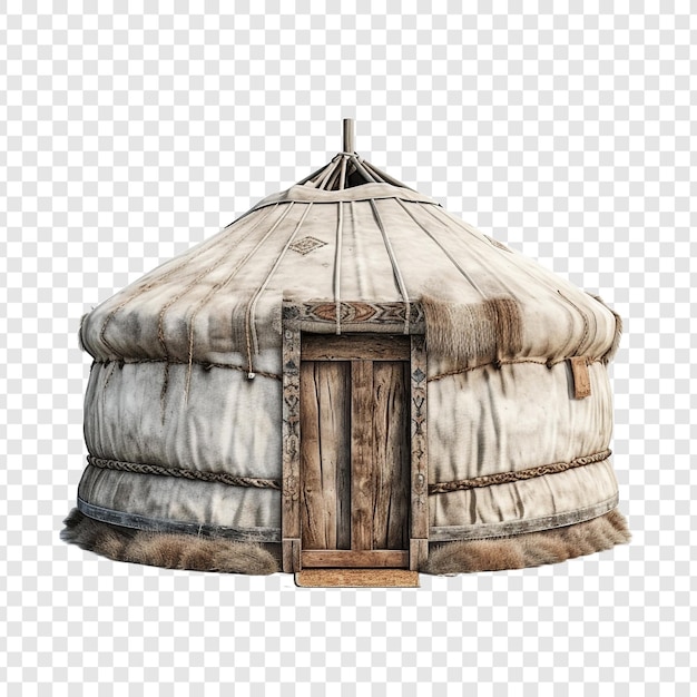 PSD casa de yurt aislada en un fondo transparente