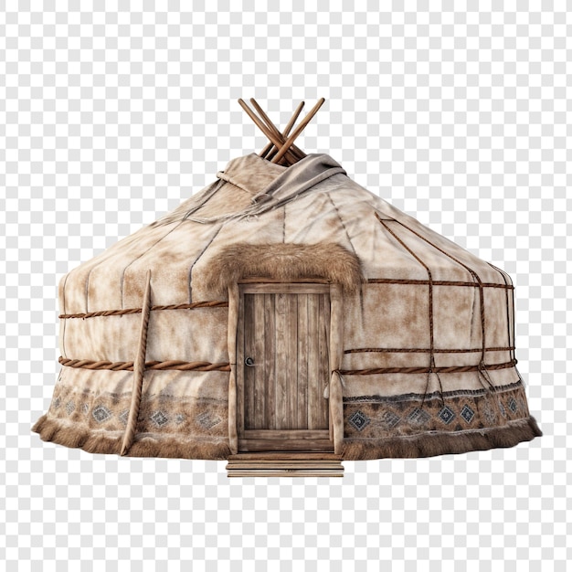 PSD casa de yurt aislada en un fondo transparente