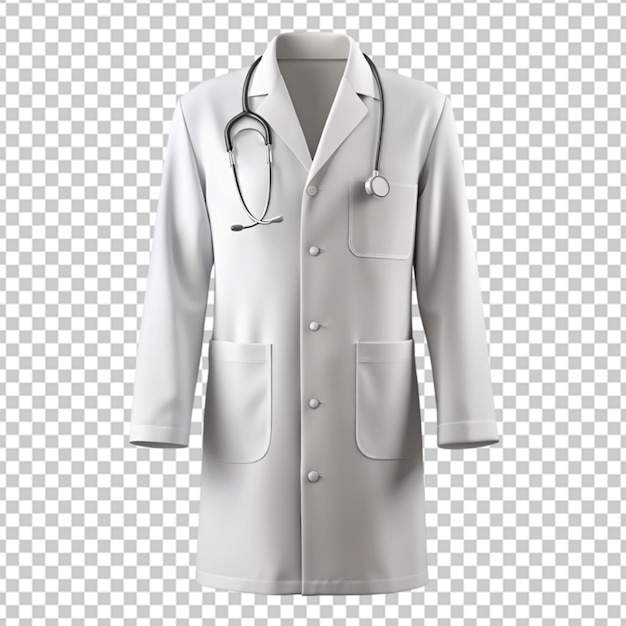 PSD casaco médico branco simulado fundo transparente