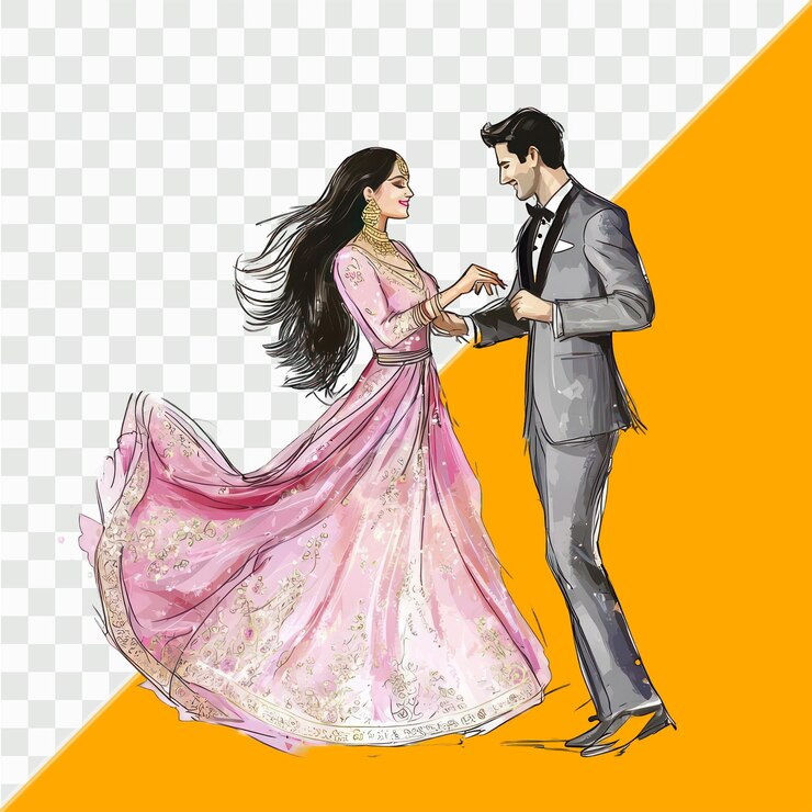 PSD casal indiano de casamento